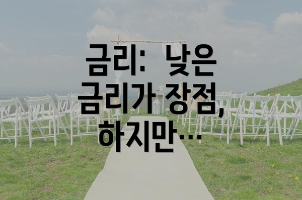 금리:  낮은 금리가 장점, 하지만…