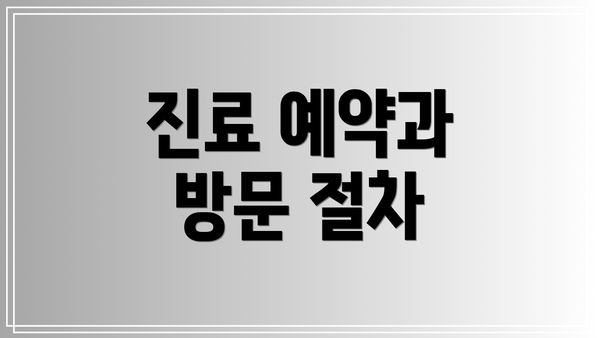 진료 예약과 방문 절차