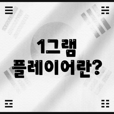 1그램 플레이어란?