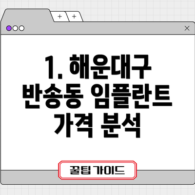 1. 해운대구 반송동 임플란트 가격 분석